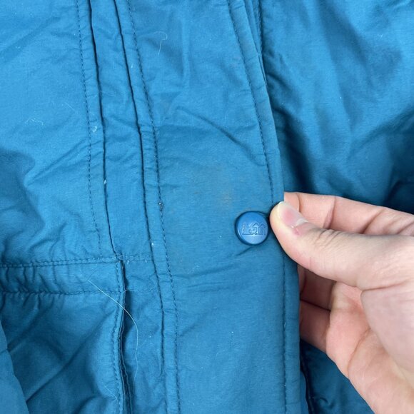 Vintage Retro REI Blue Goose Down Quilted Mountain Parka Jacket Hooded (*Read*) - Picture 11 of 16